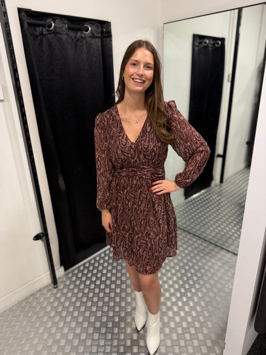Plum paisley dress
