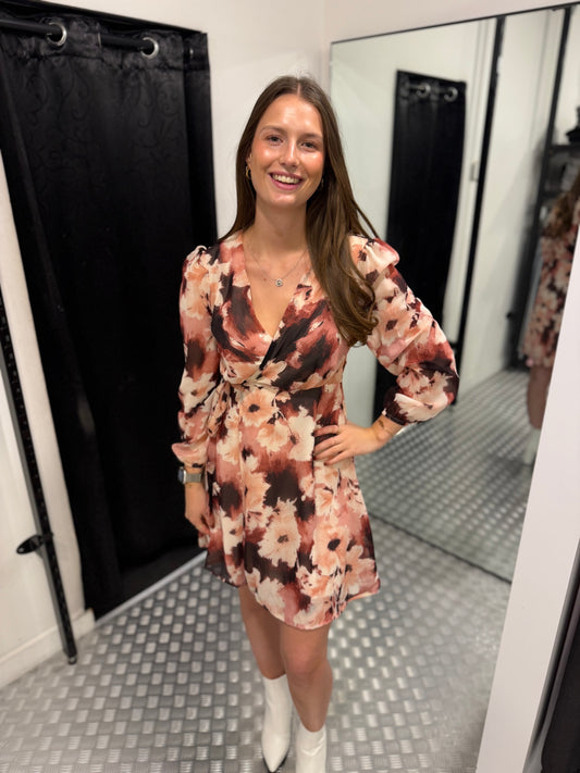 Pink ruffle flower dress