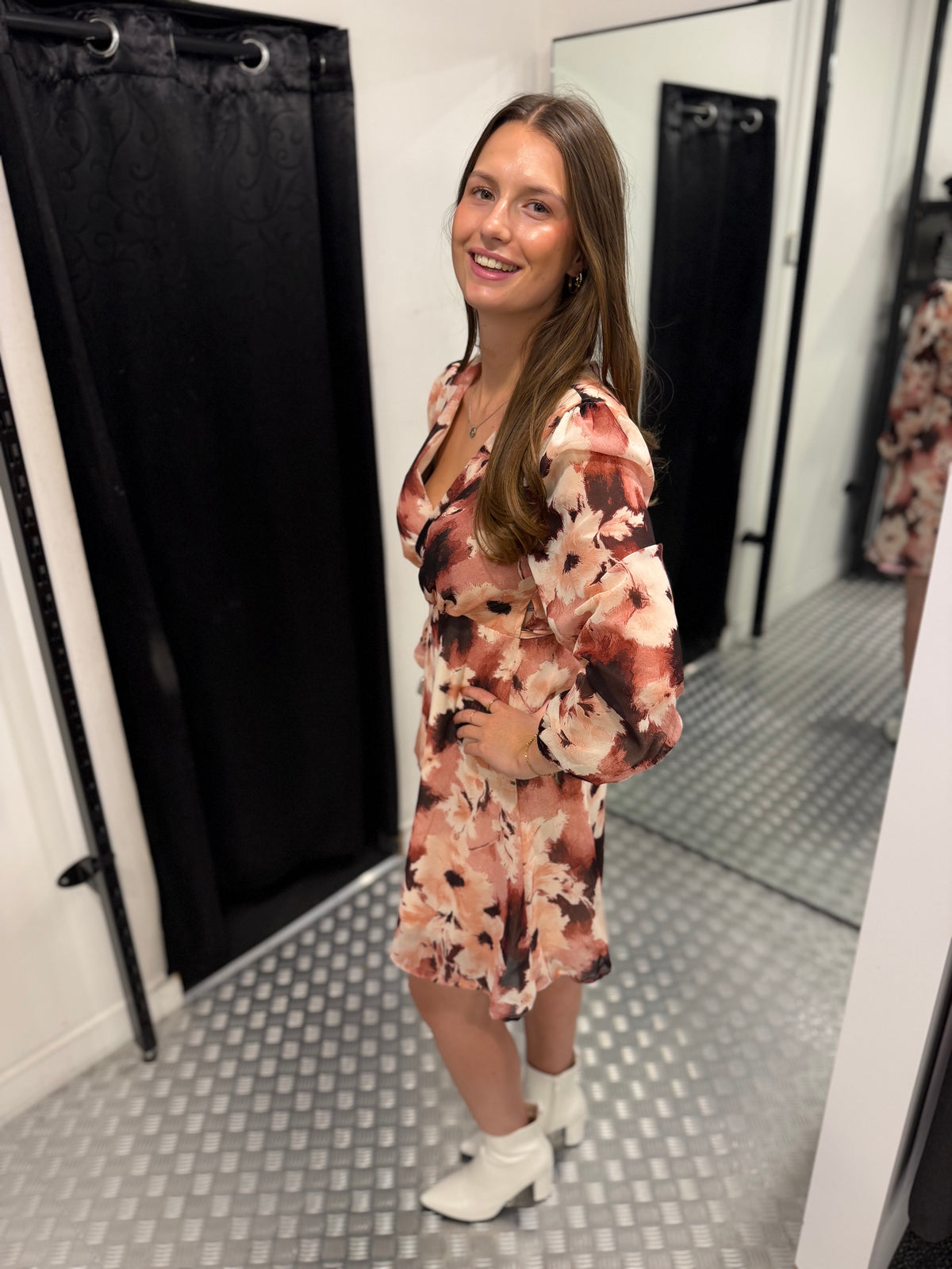 Pink ruffle flower dress