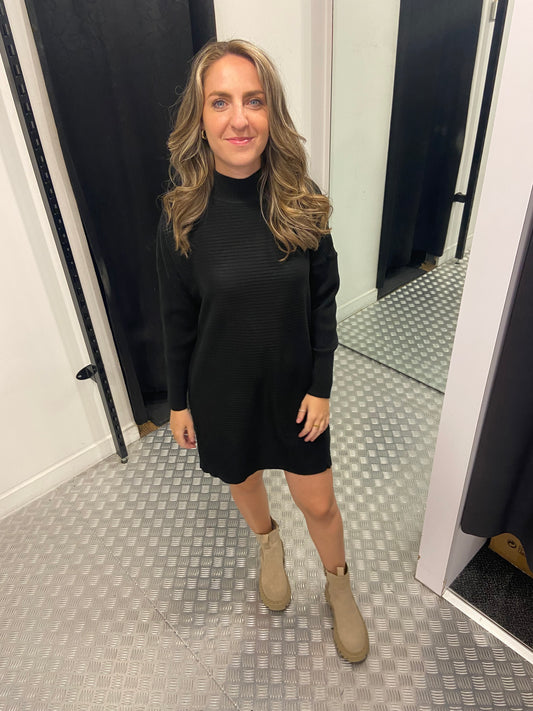 Black striped sweaterdress