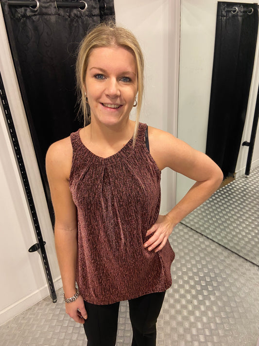 Rose glitter strik top