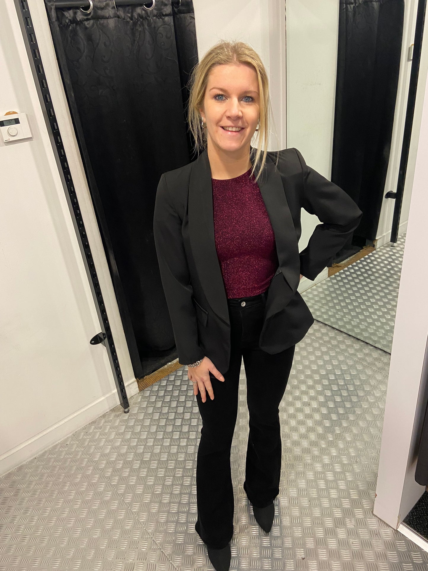 Zwarte getailleerde blazer