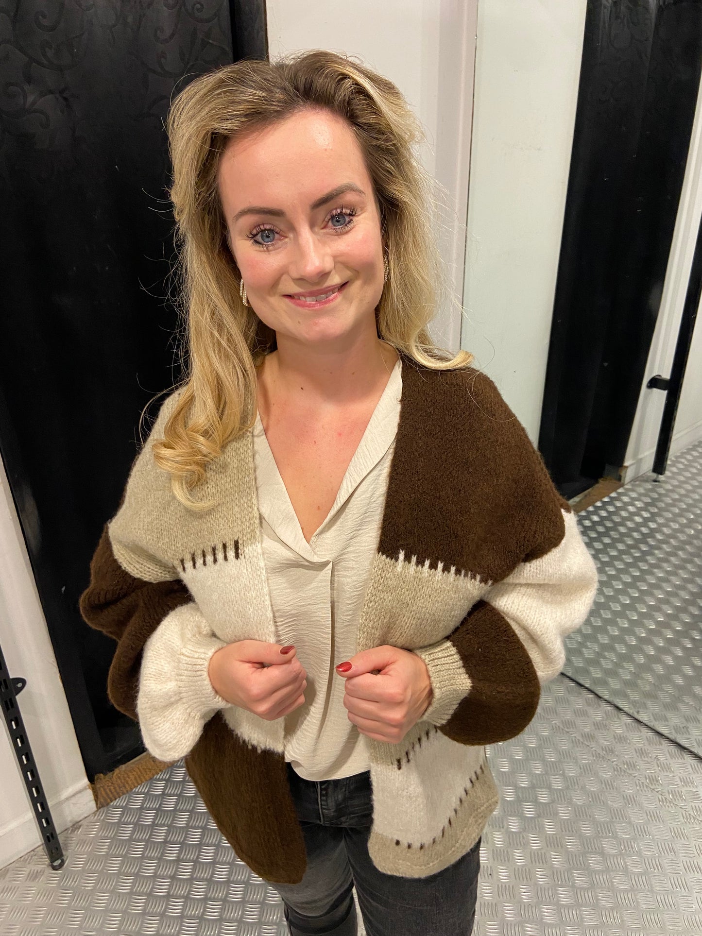 Brown knit cardigan