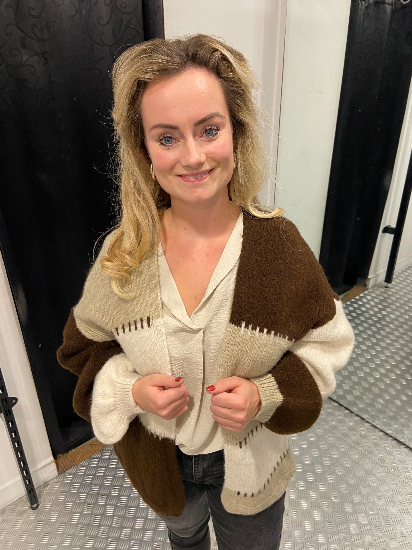 Brown knit cardigan
