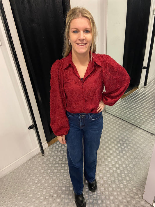 Donkerblauwe wide leg jeans HM