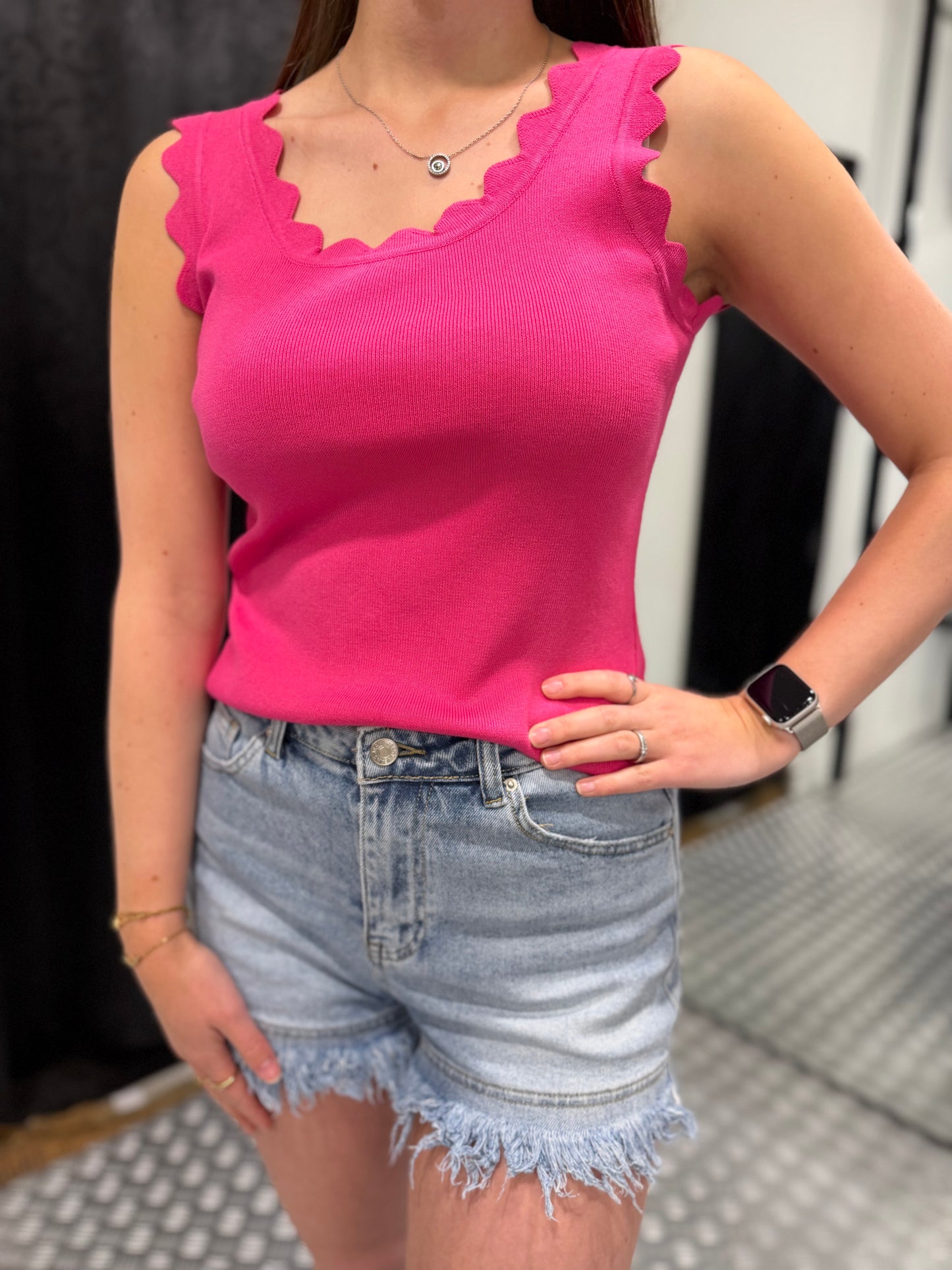 Fuchsia kartelrand top