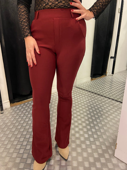 Bordeaux jogging cropped flared