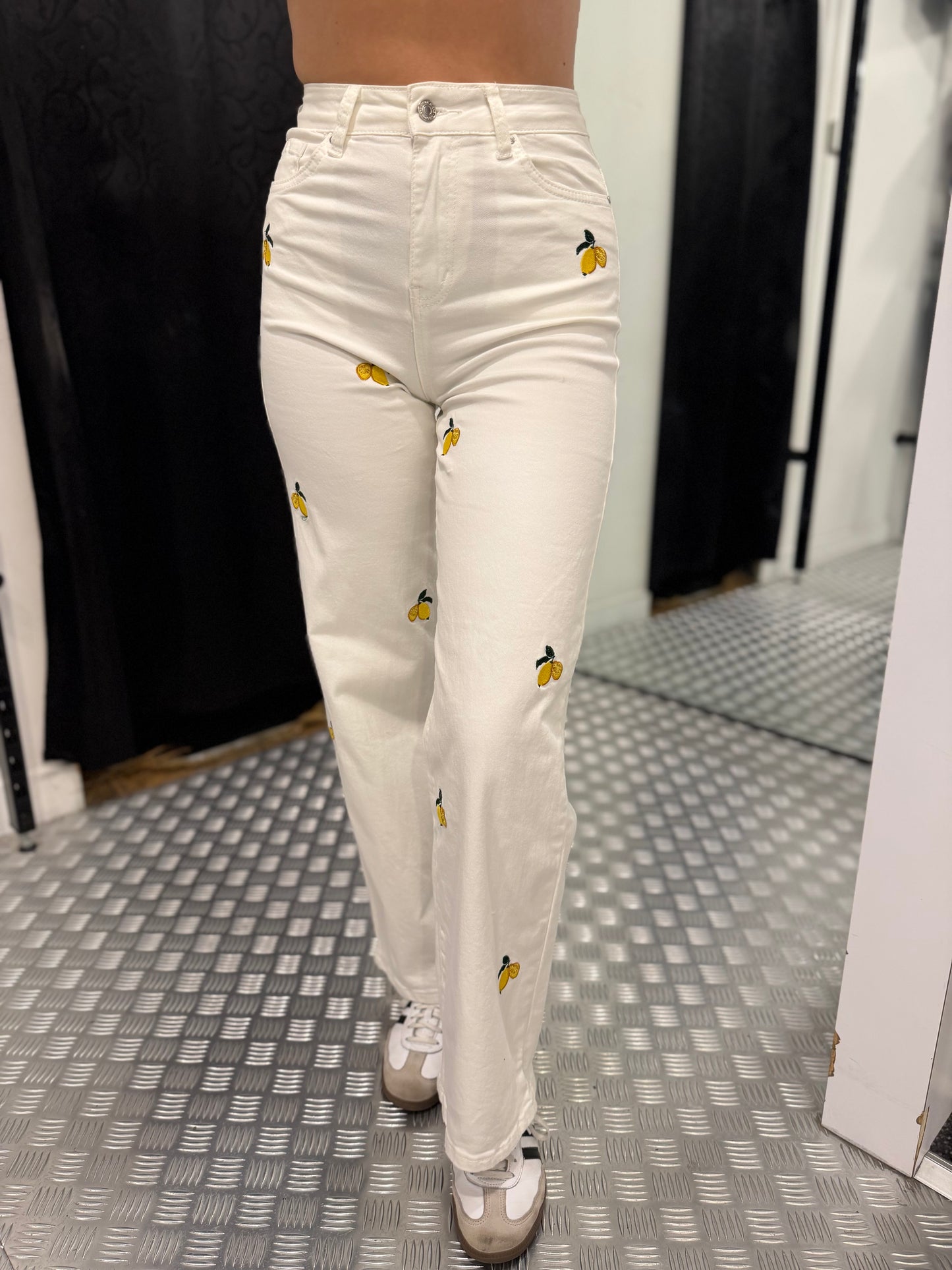 White citrone wide leg