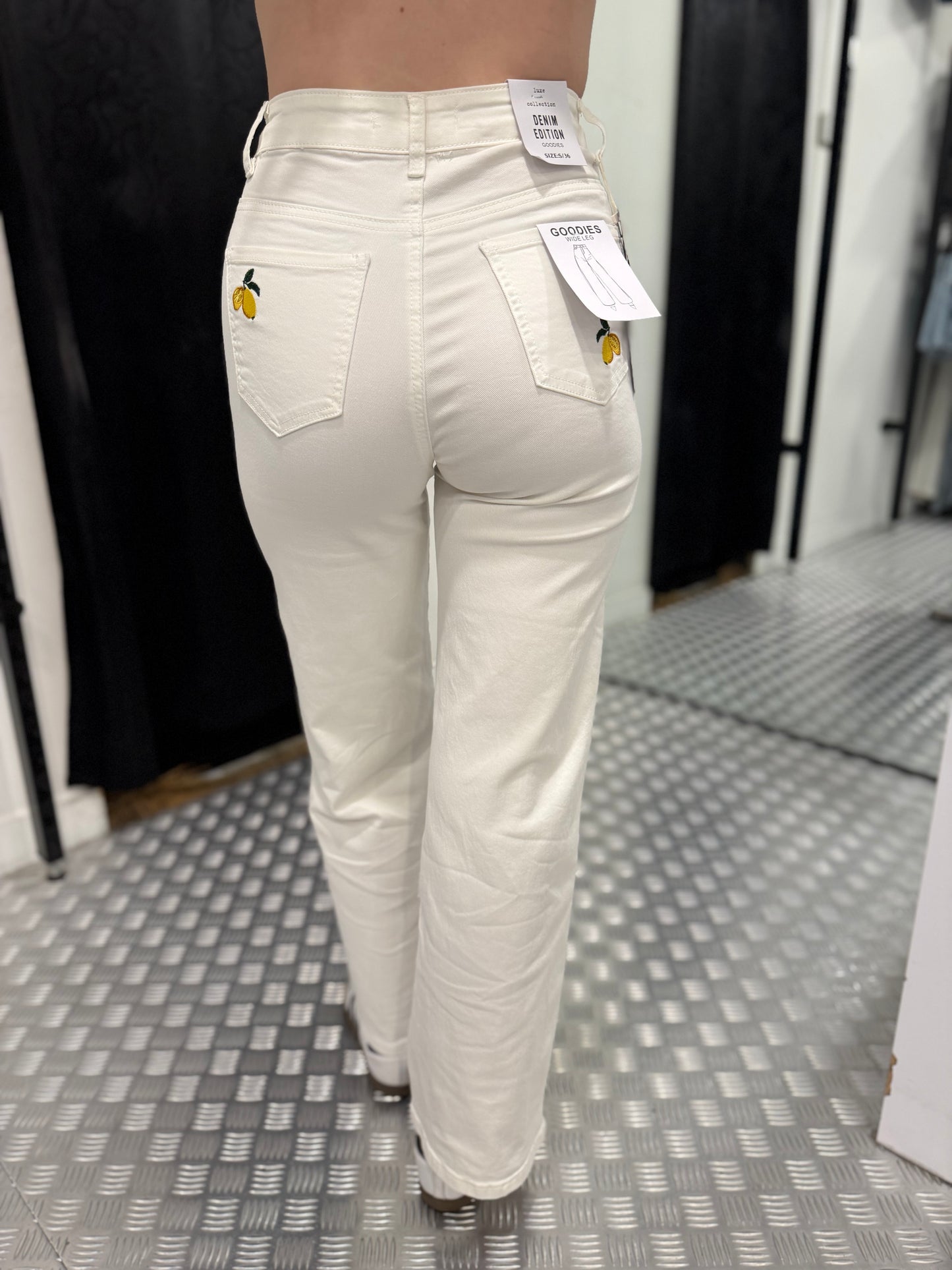 White citrone wide leg