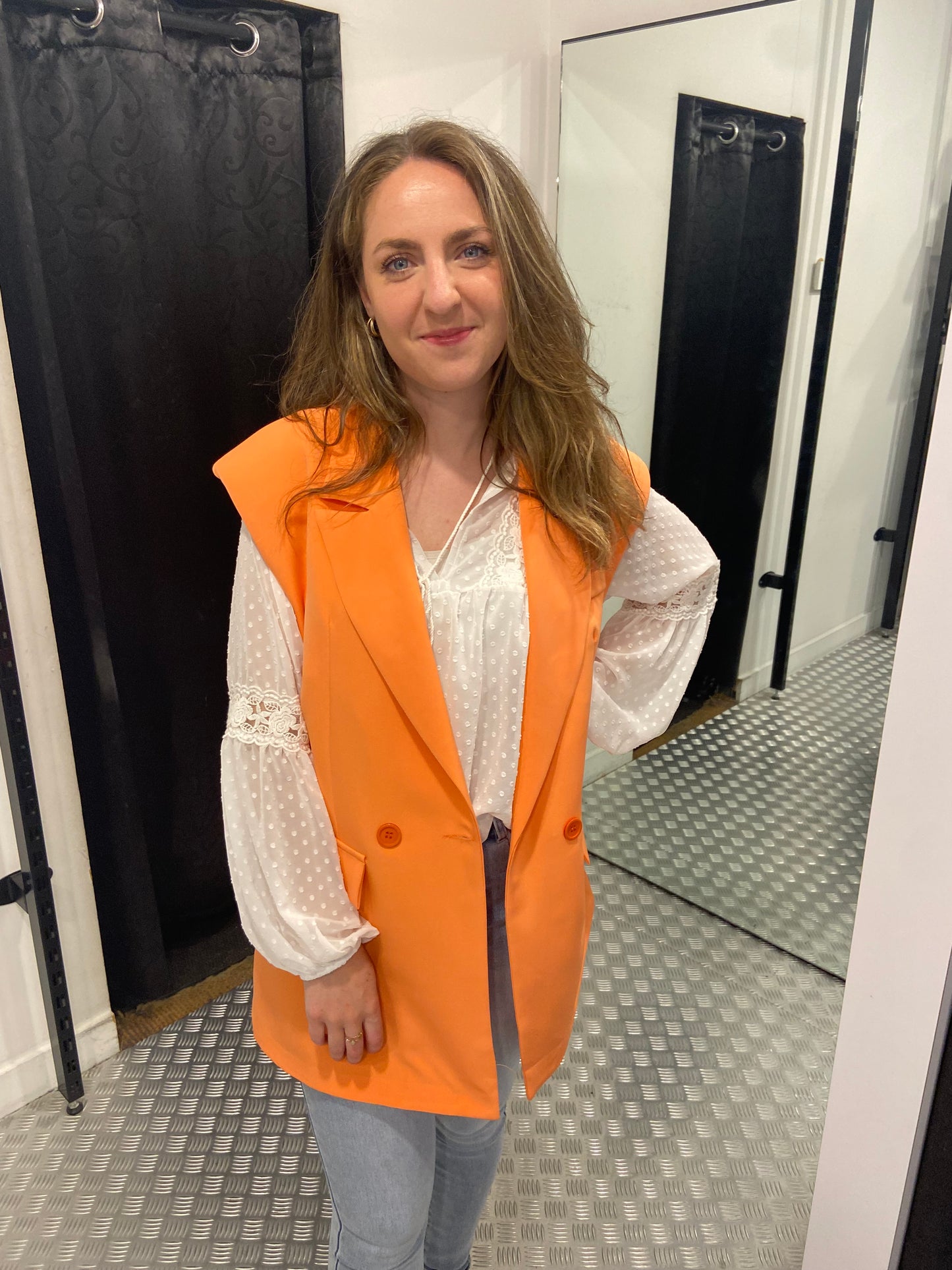 Oranje oversized gilet