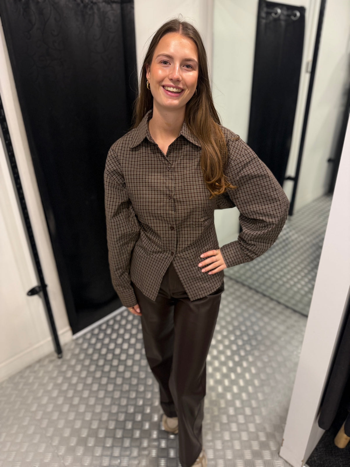 Getailleerde squared blouse