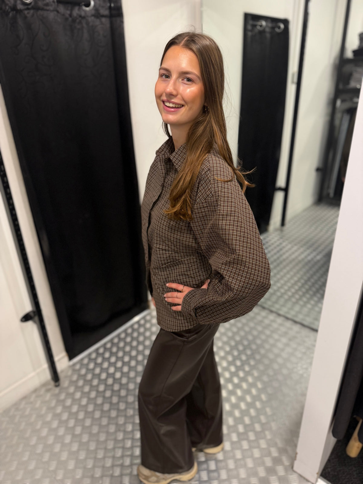 Getailleerde squared blouse