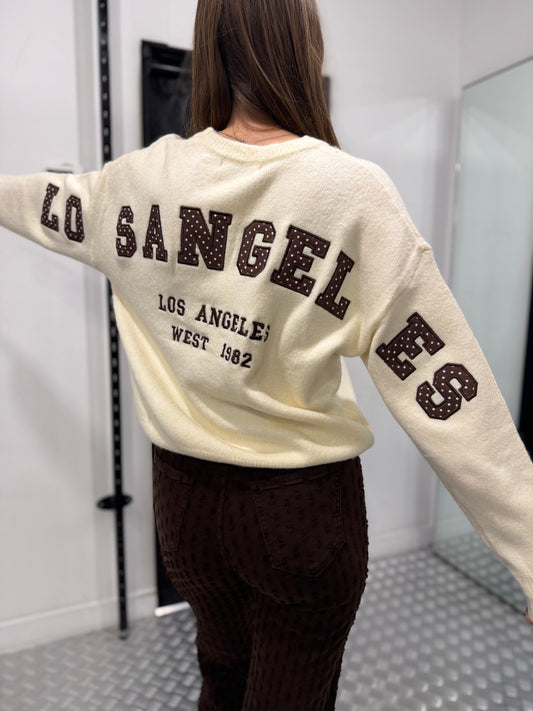 LA beige sweater dottie