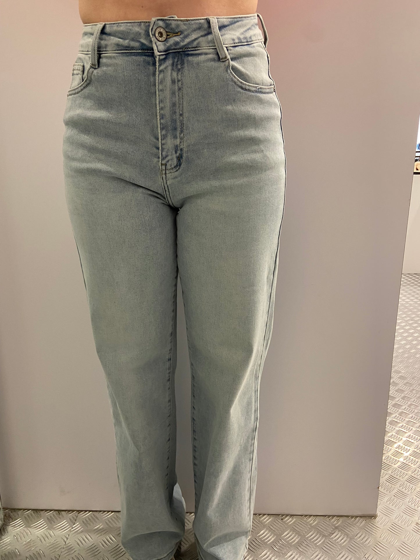 Lichtblauwe wide leg