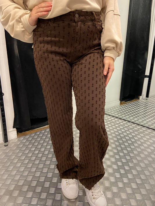 Bruine strine wide leg HM