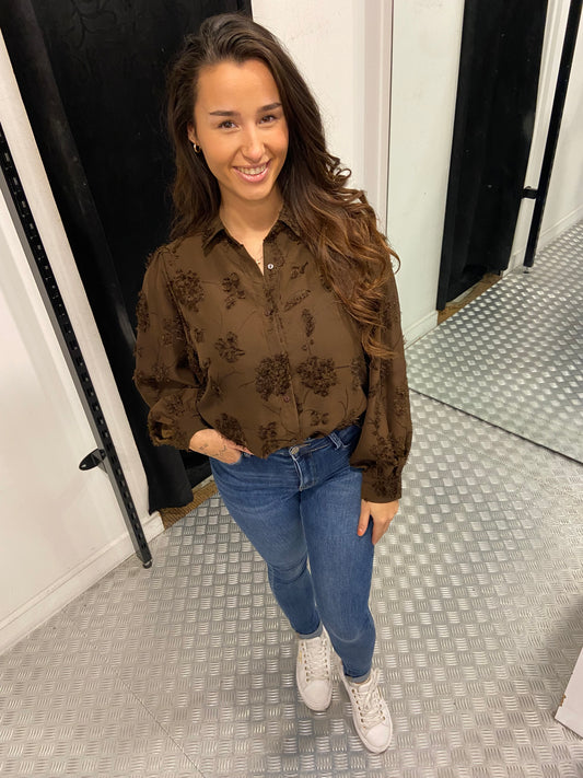 Fluffy brown blouse