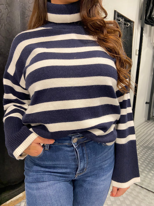 Cozy striped marine sweater