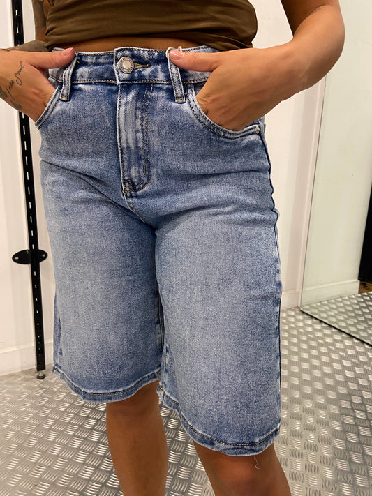 Denim loose bermuda