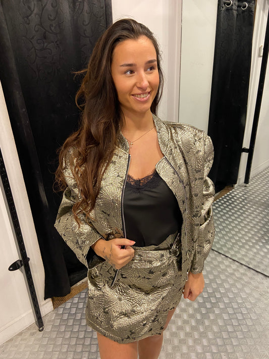 Golden flower bomberjacket