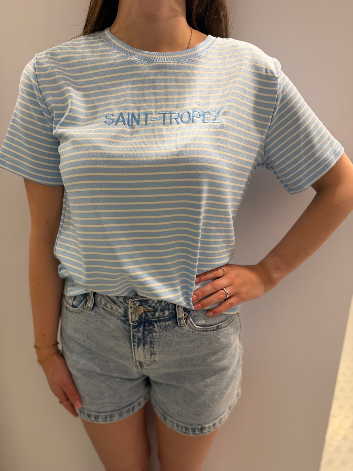 Blue striped st tropez tshirt