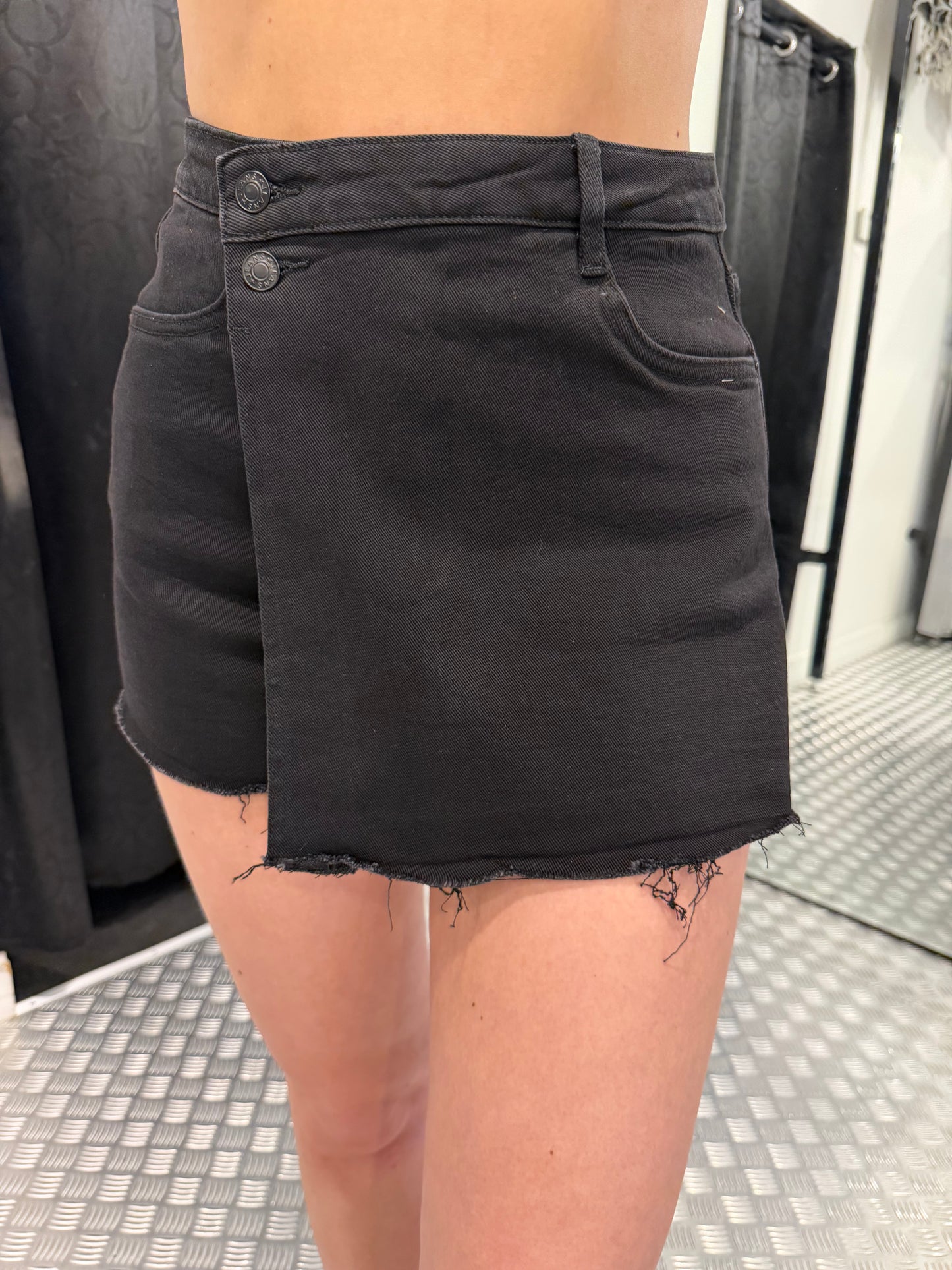 Zwart denim skort HM