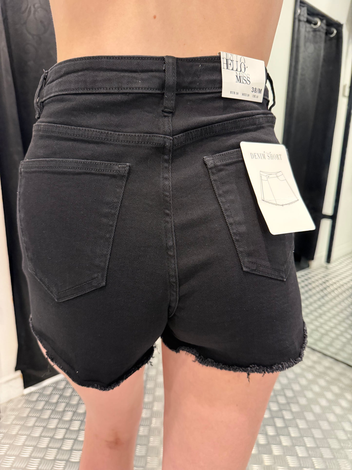 Zwart denim skort HM