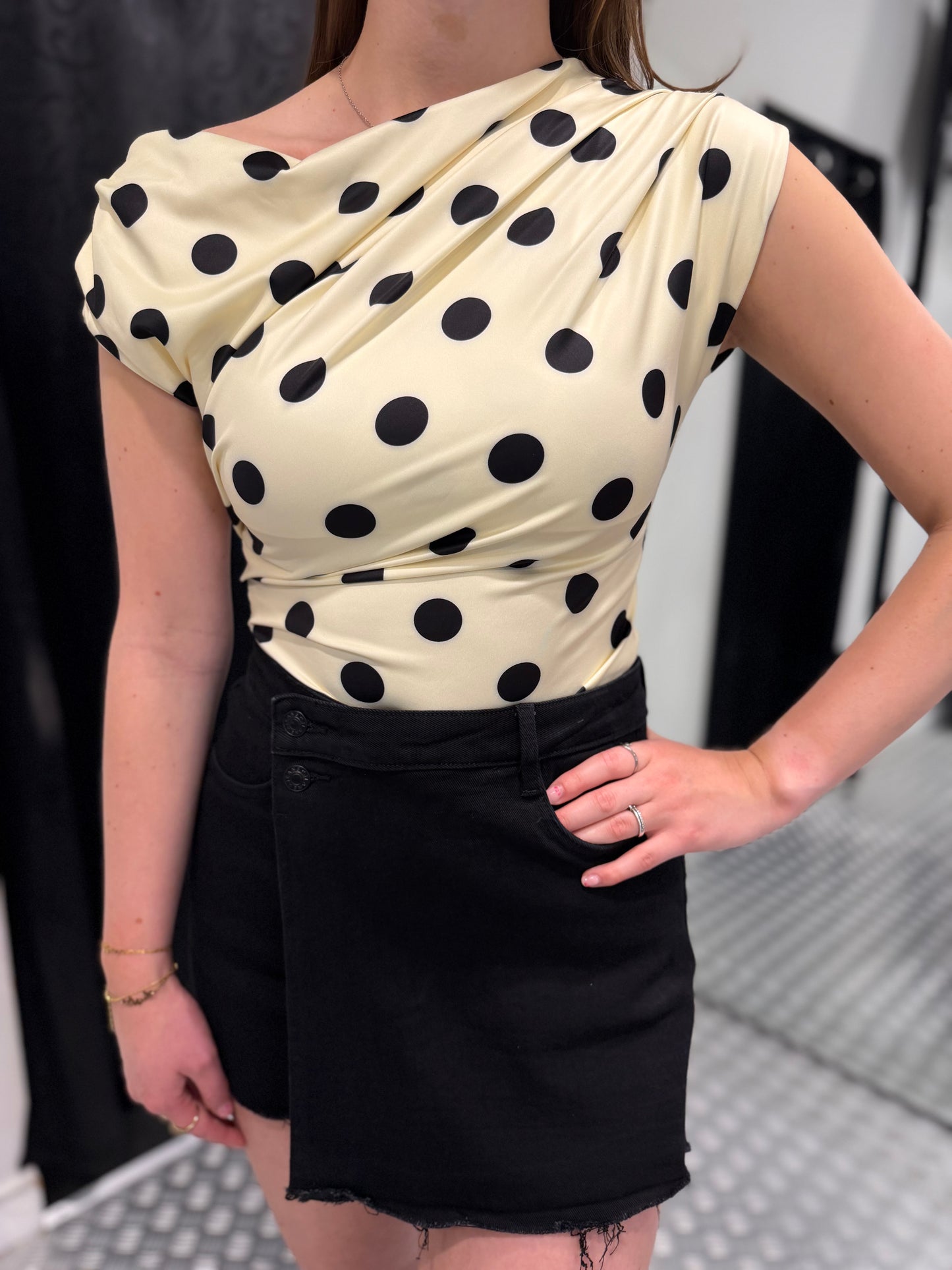 Zwart denim skort HM