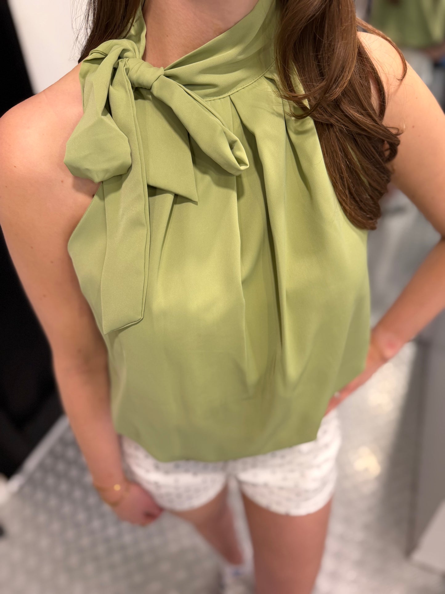Pistache bow tie top