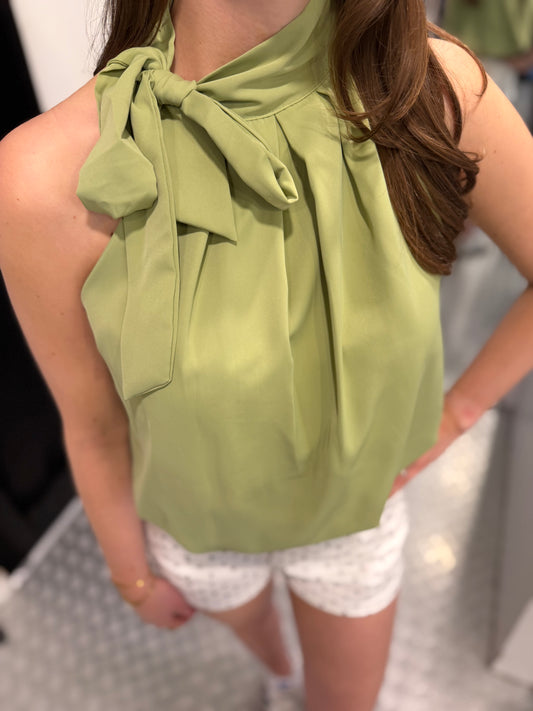 Pistache bow tie top
