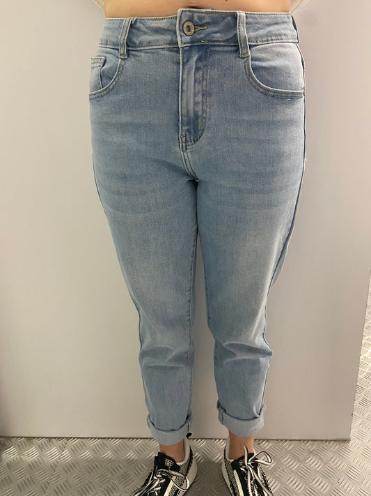Lichtblauwe mom fit jeans Hello Miss