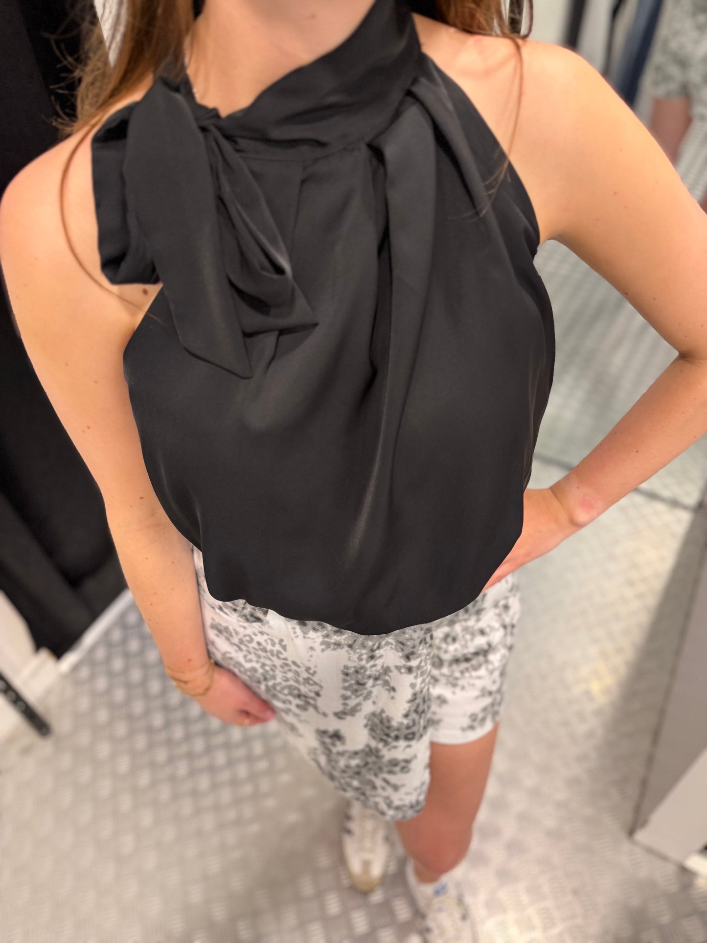 Black bow tie top