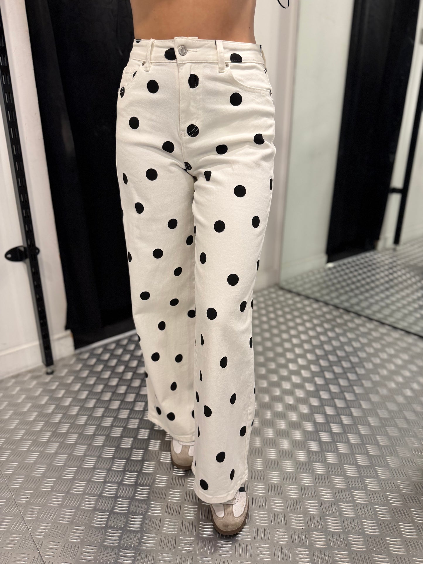 Dot white denim