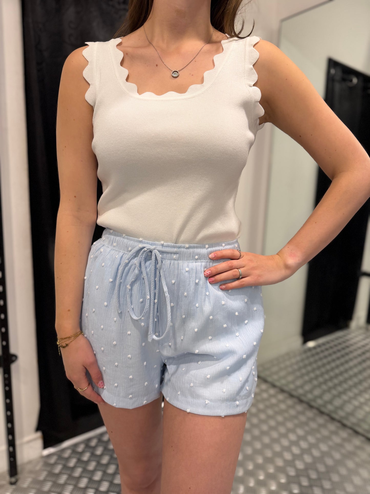 Baby blue summer dot short