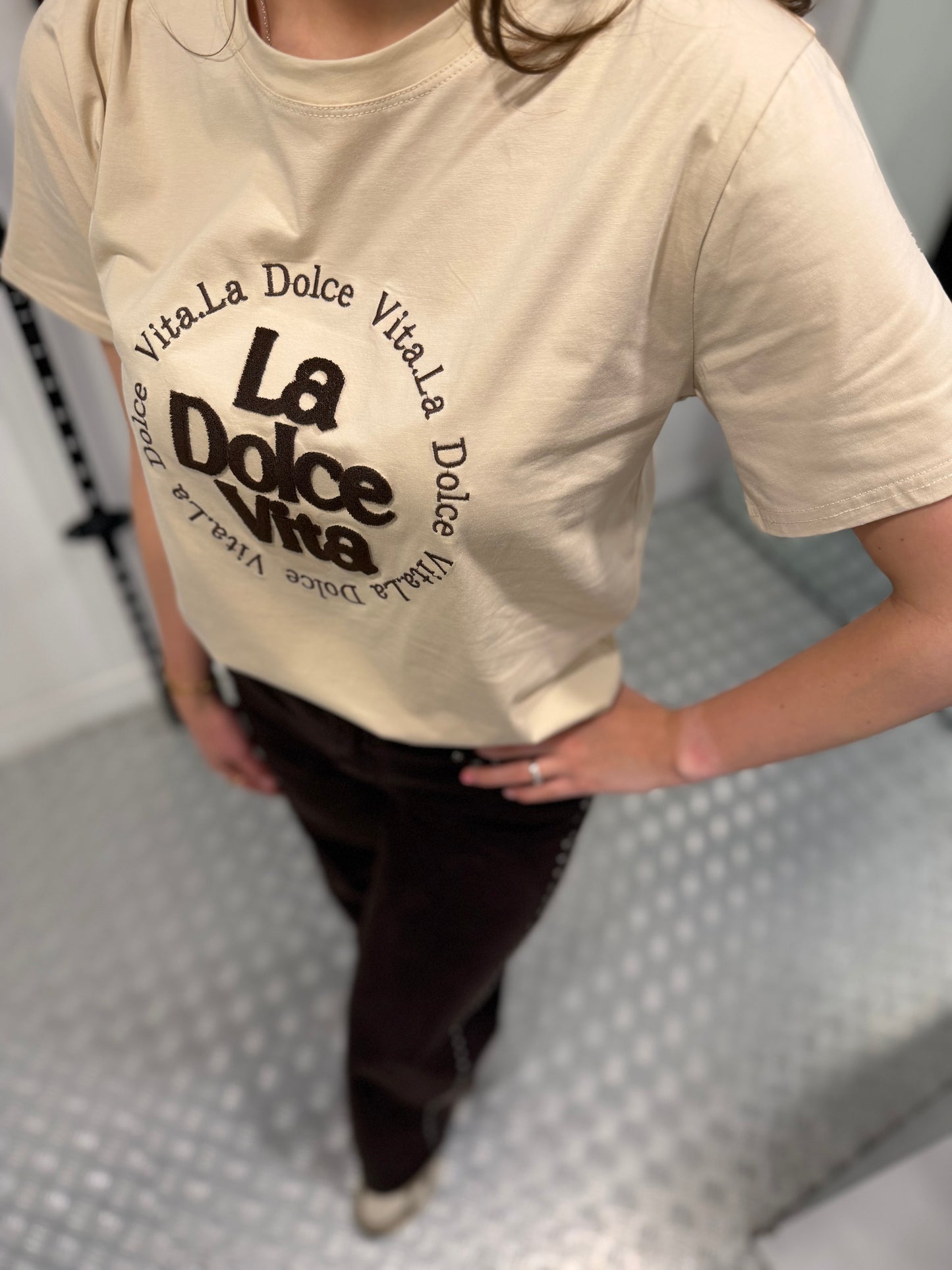 Beige La dolce vita tshirt