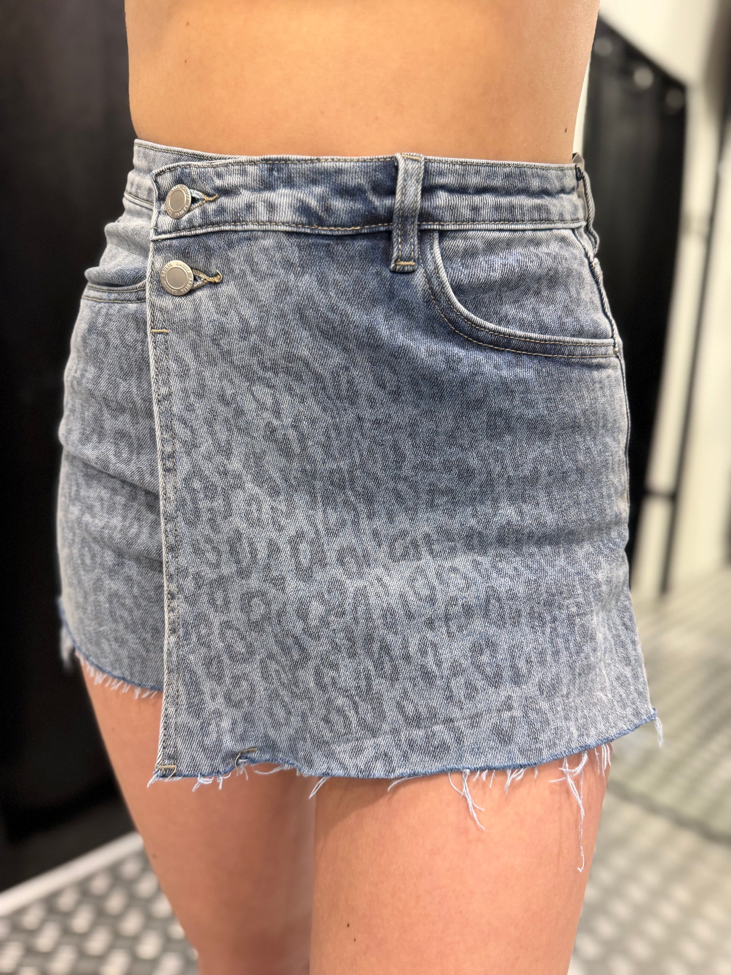 Panter denim blue skort