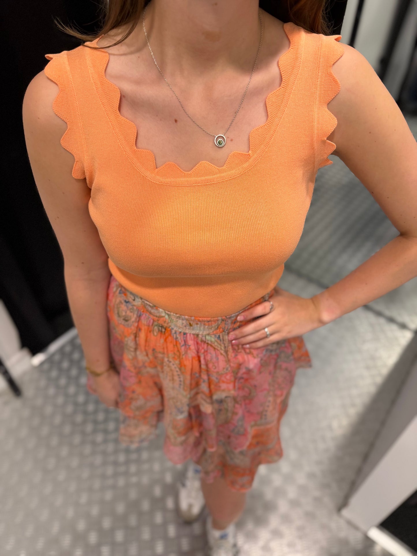 Abrikoos kartelrand top