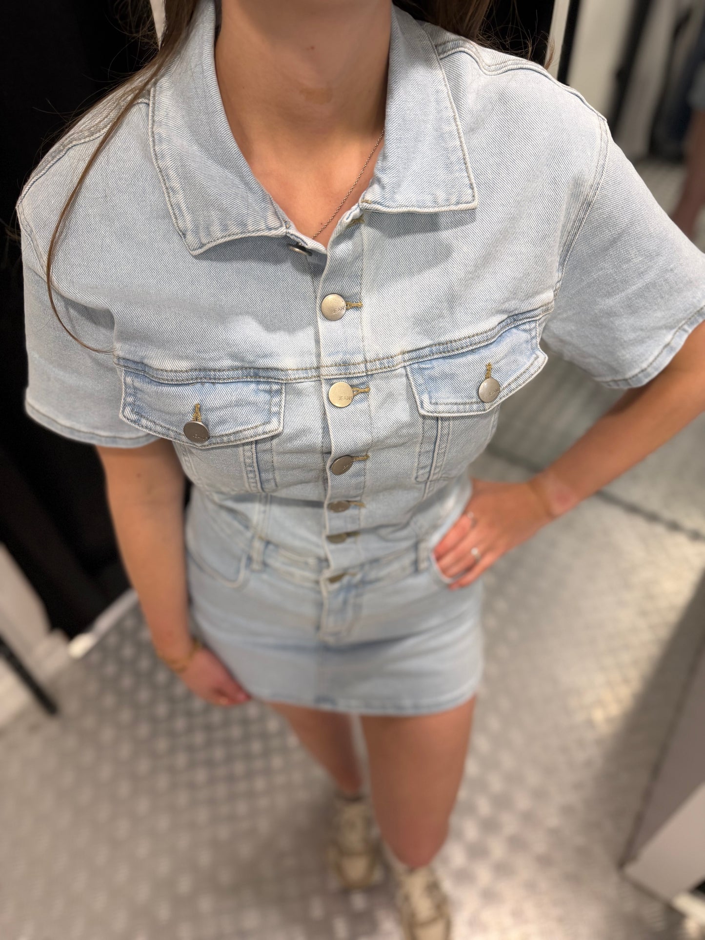 Denim playsuit redial