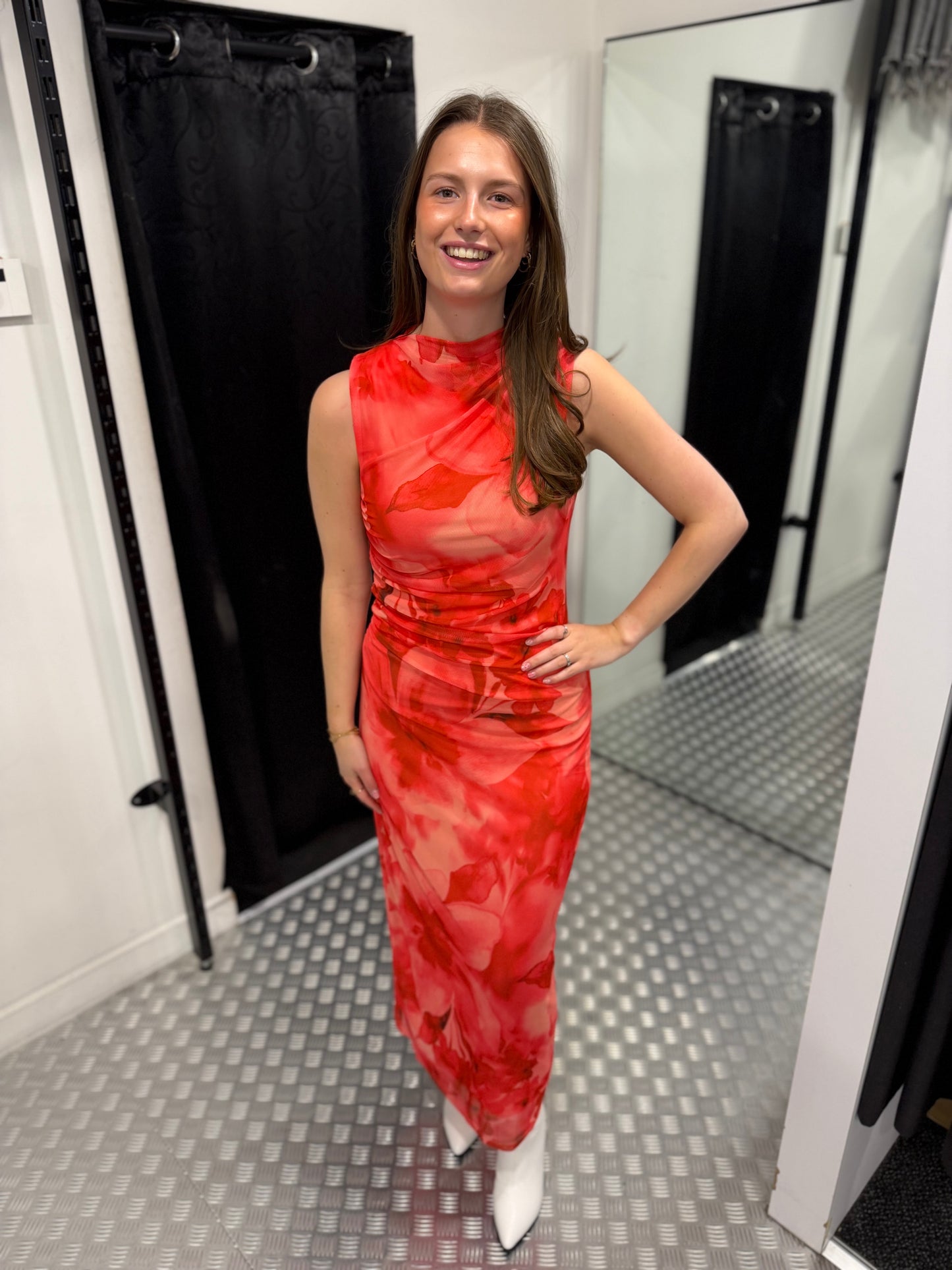 Flower mesh dress