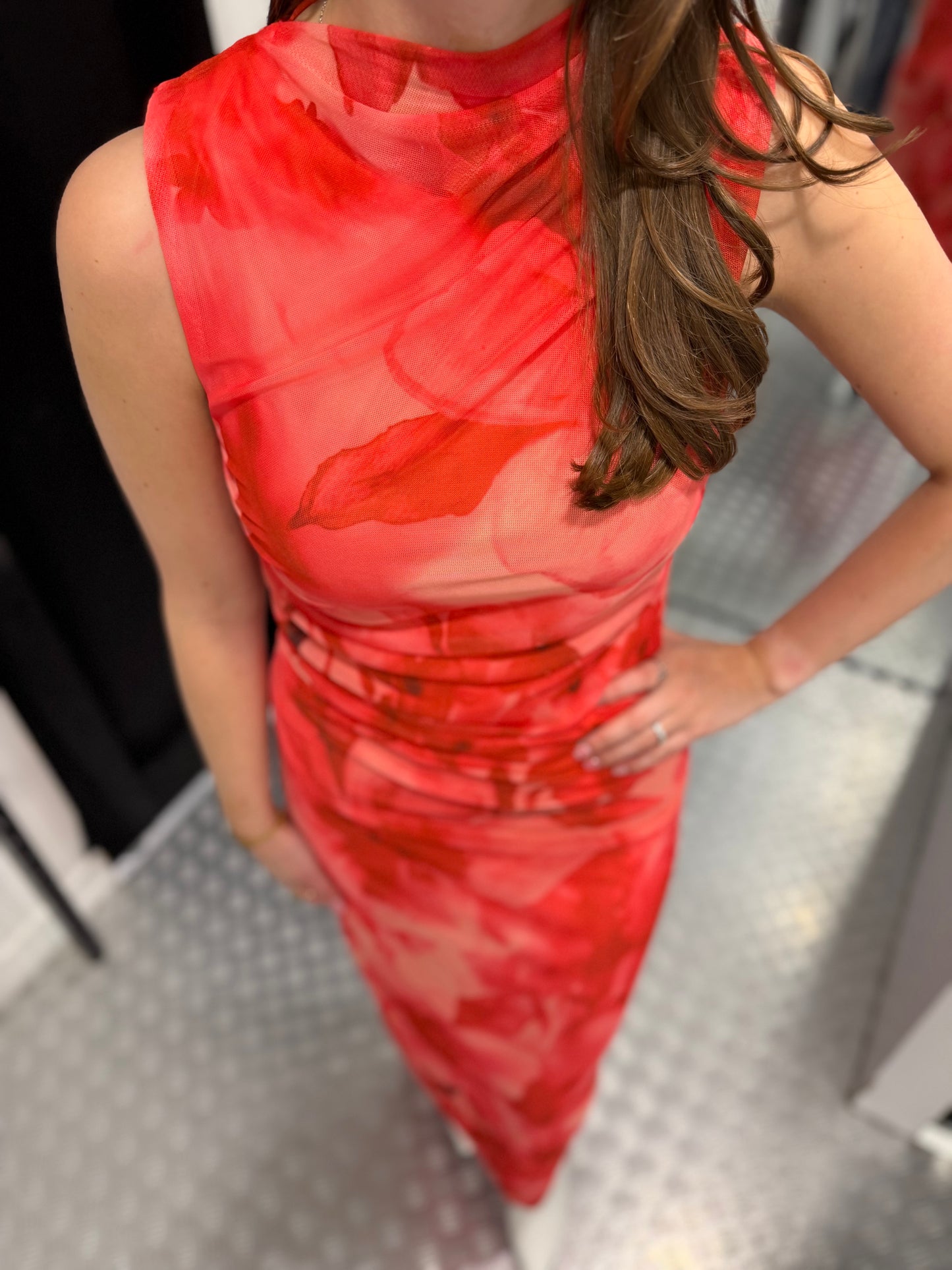 Flower mesh dress