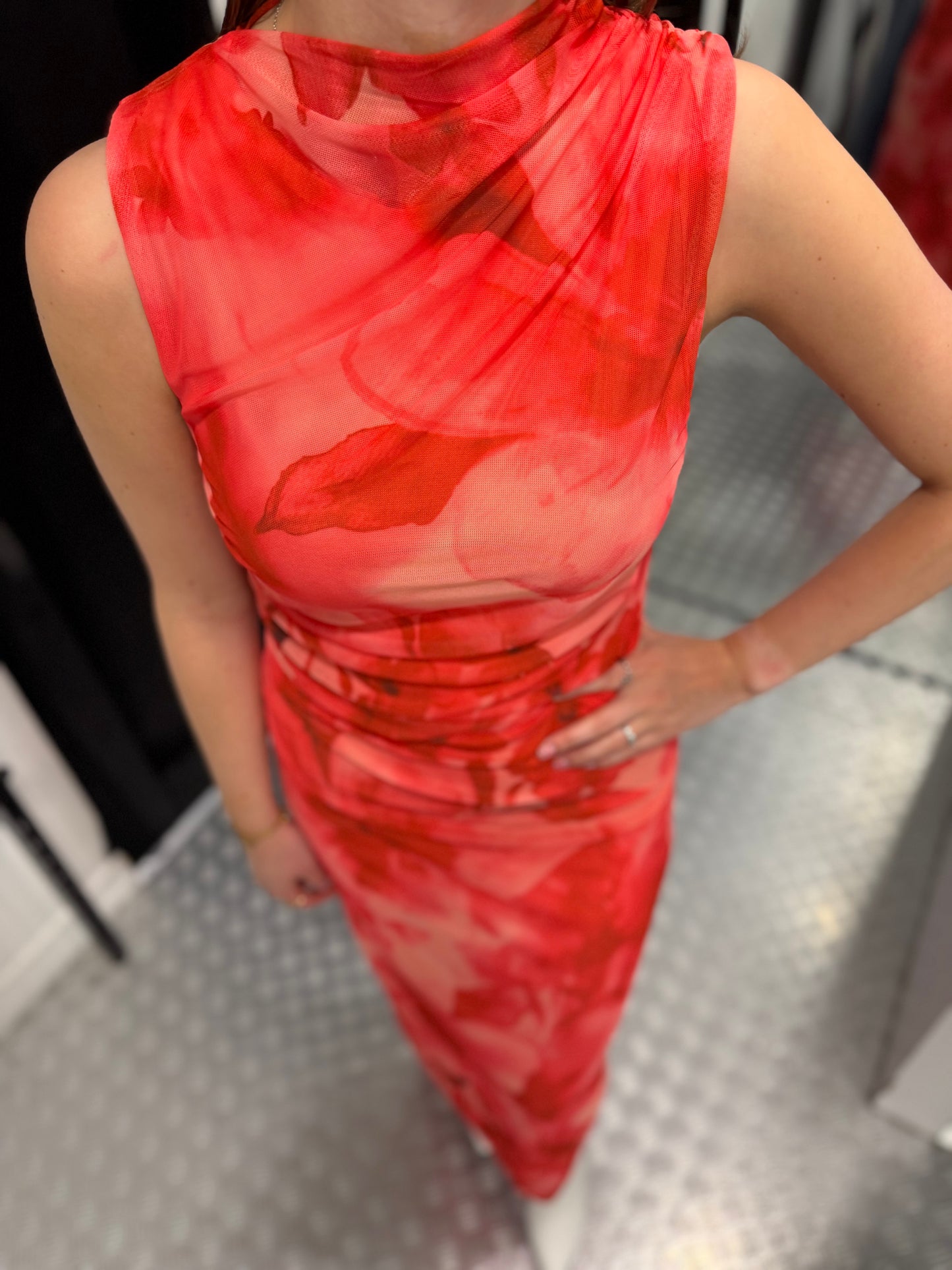 Flower mesh dress