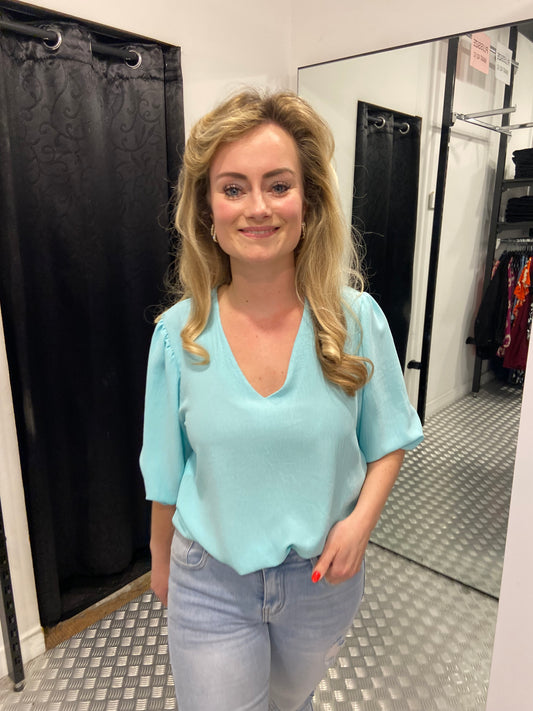 Turqoise vhals blouse