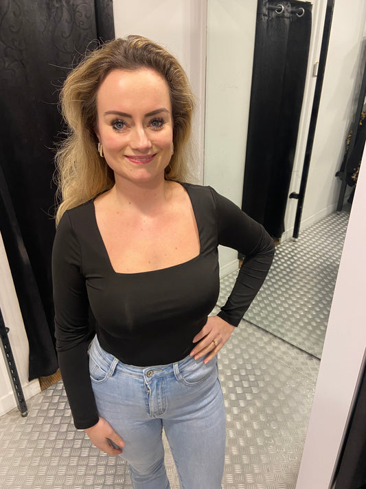 Zwarte top vierkant LM by swan