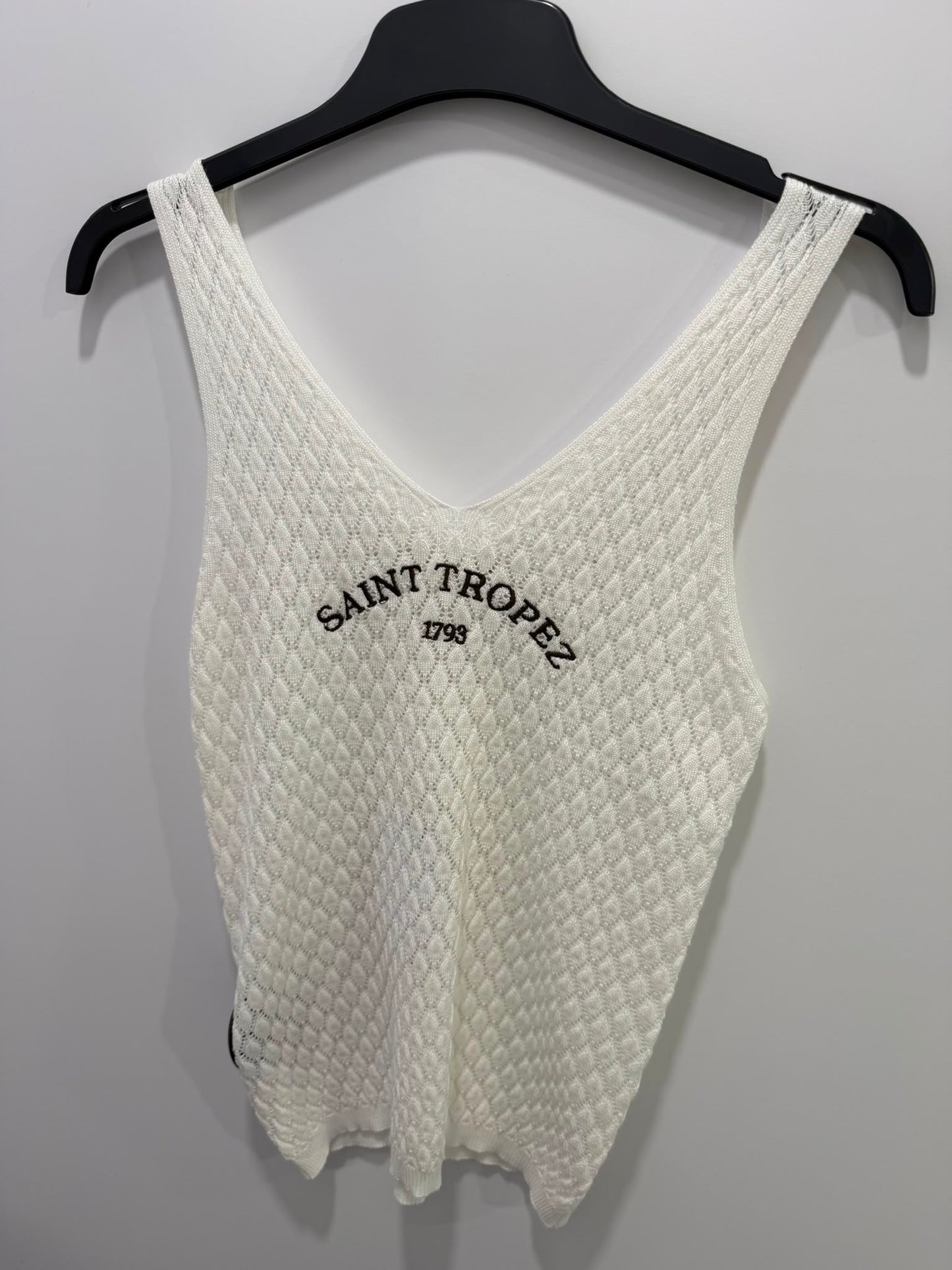 Beige crochet st tropez top