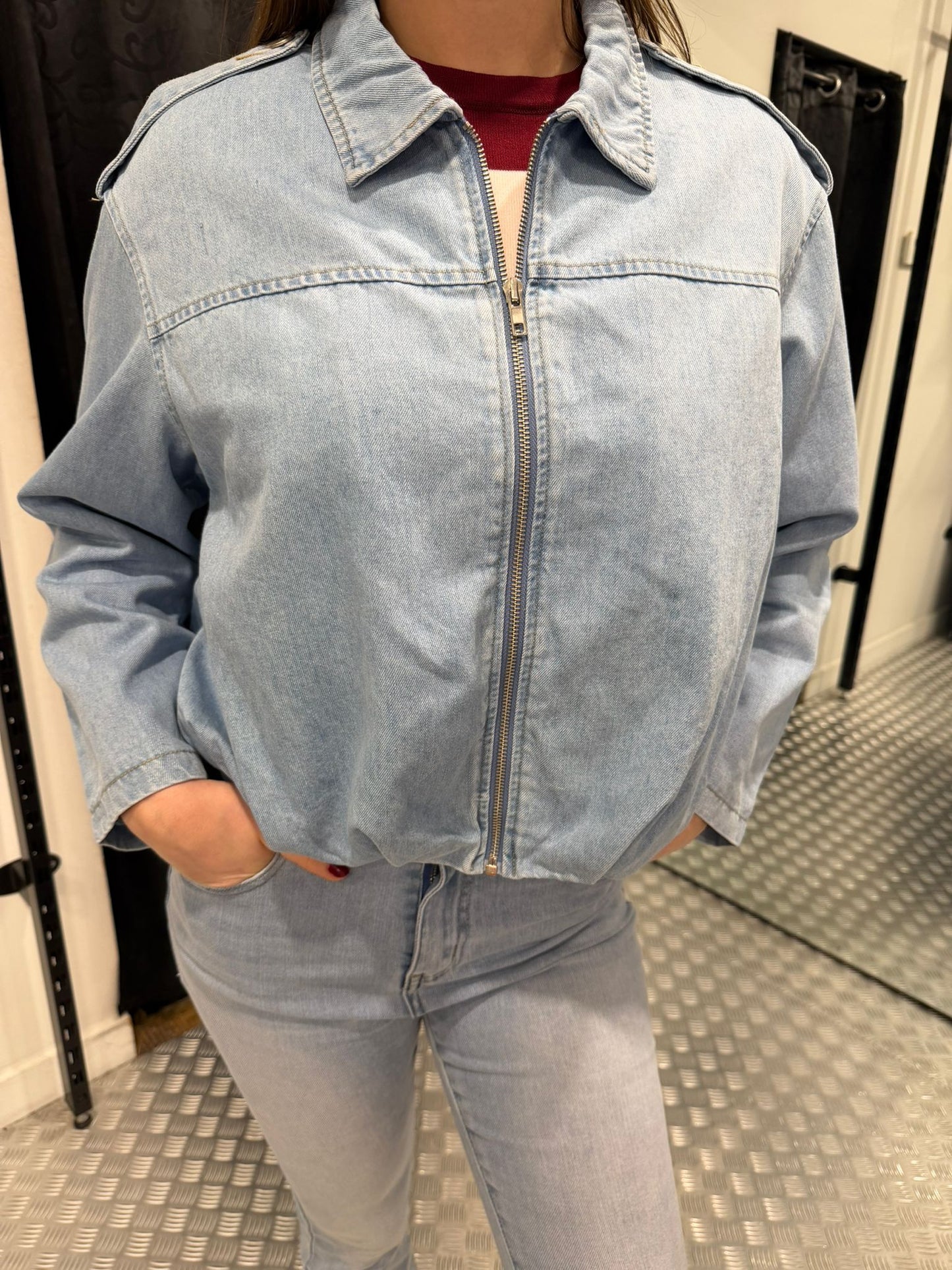 Jeans bomberjacket oversized