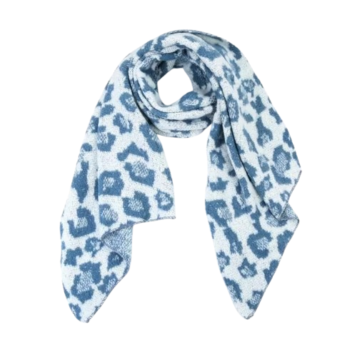 Blue soft panter sjaal