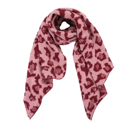 Bordeaux soft panter sjaal