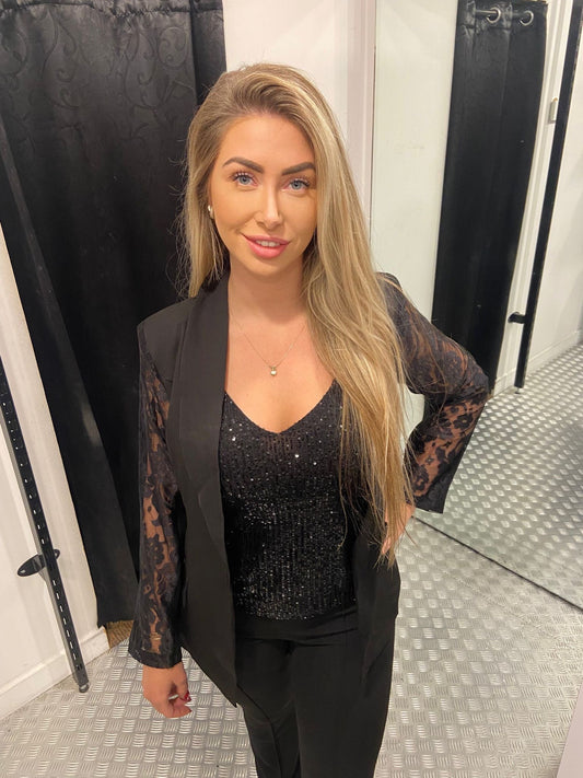 Black lace blazer