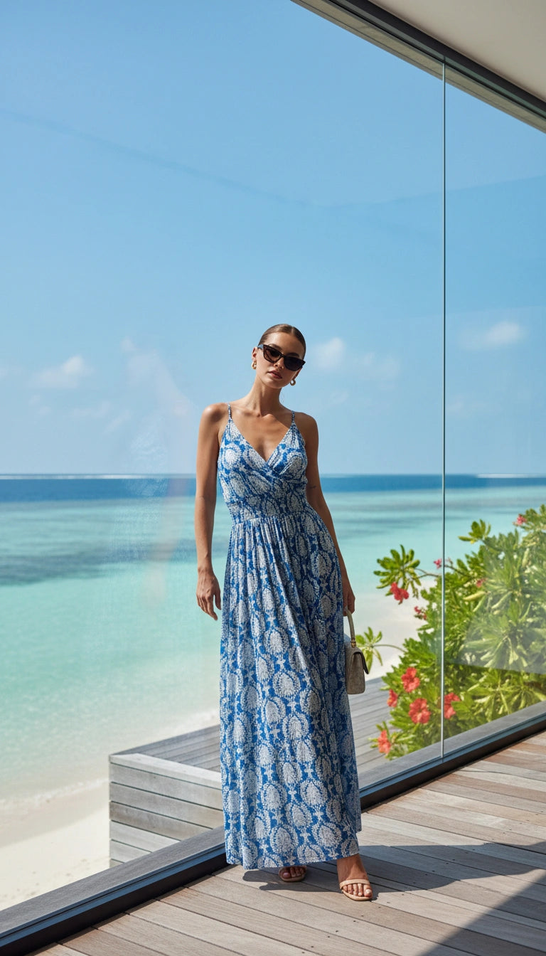 Summer maxi dress blue