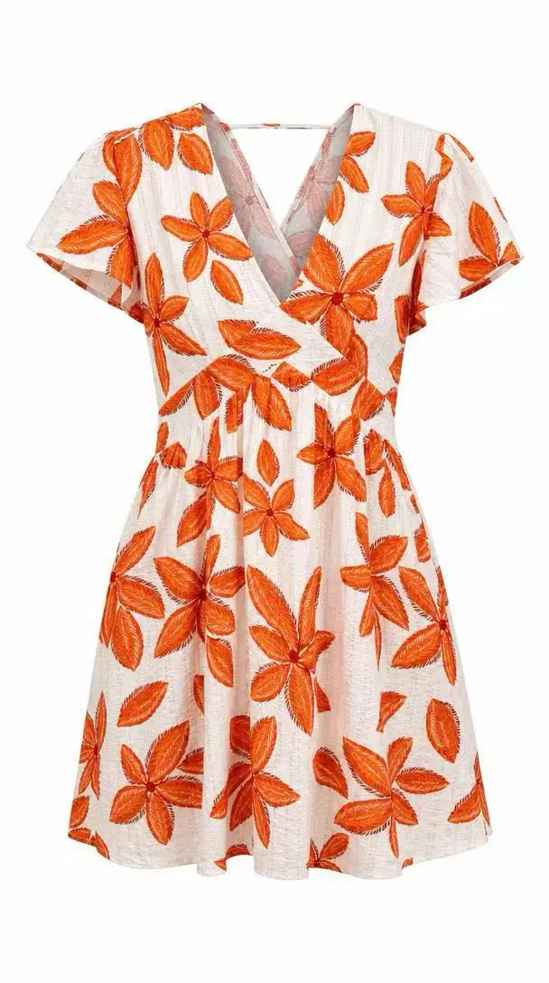 Oranje flower summer dress