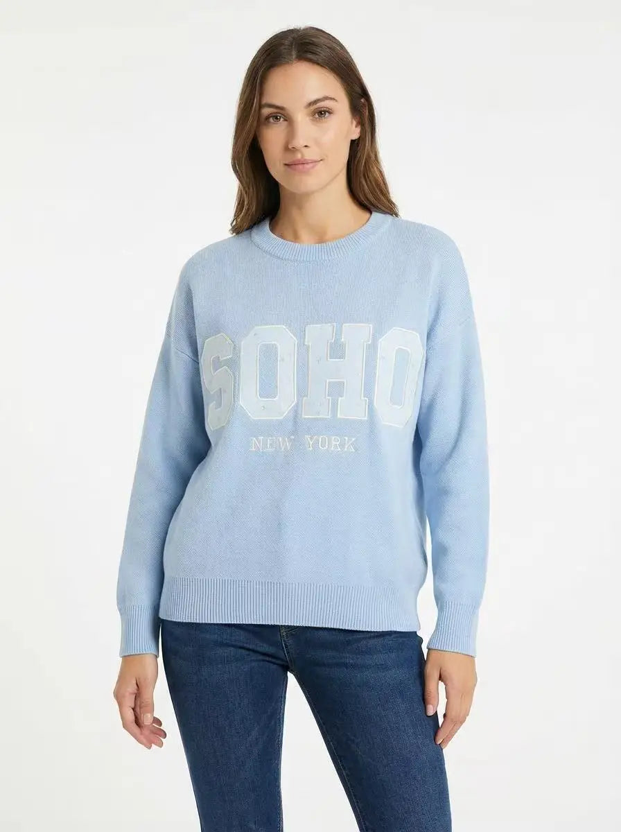 Blauwe soho trui
